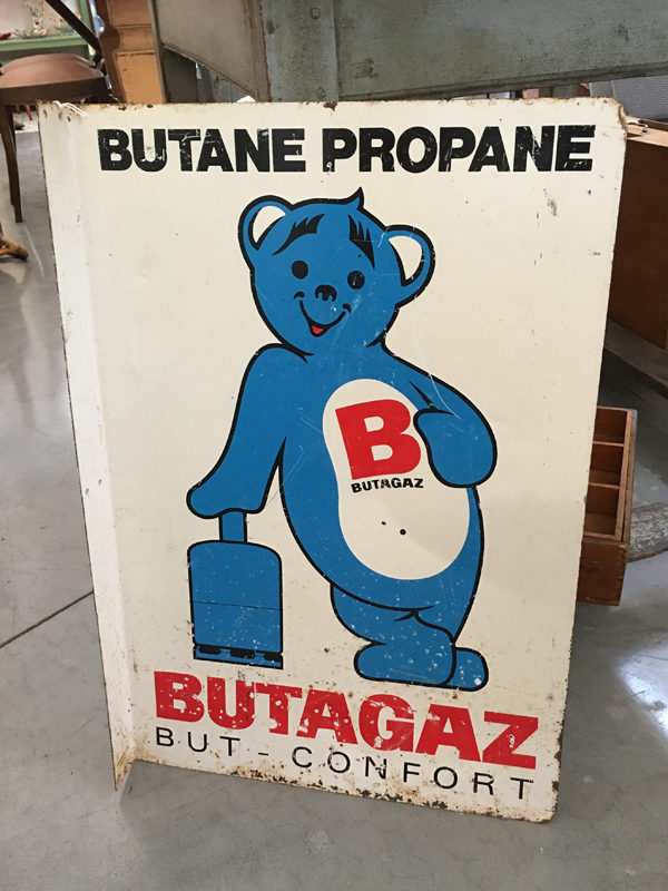 Insegna Butagaz in latta smaltata francese