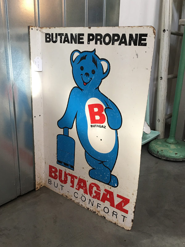 Insegna Butagaz in latta smaltata francese