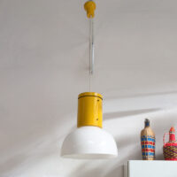 lampadario vintage plastica giallo
