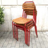 sedie da bistrot in ferro e legno a stecche vintage
