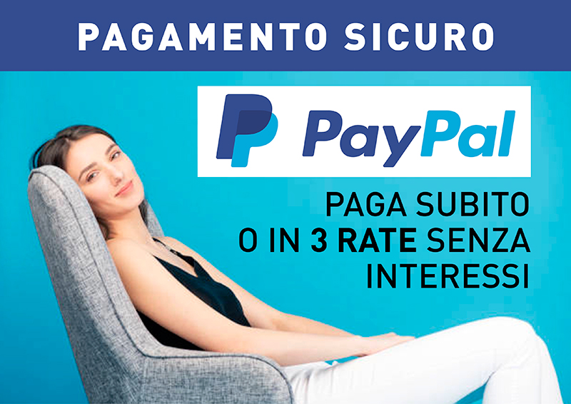 Spedizione veloce e sicura Paypal paga in 3 rate