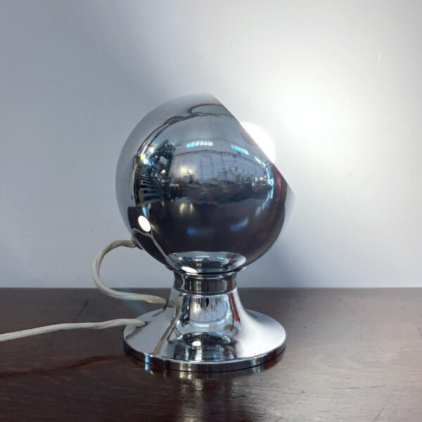 lampada cromata con calamita vintage