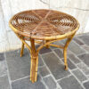 tavolino in bamboo rotondo vintage