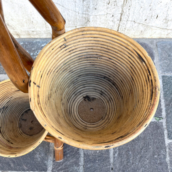 portavasi in bamboo anni '50 vintage