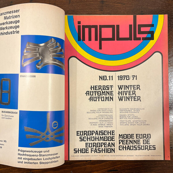 rivista impuls moda calzature anni '70