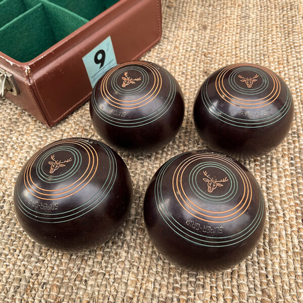Set 4 bocce Henselite con valigetta anni '60