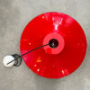 lampadario in plastica rosso vintage