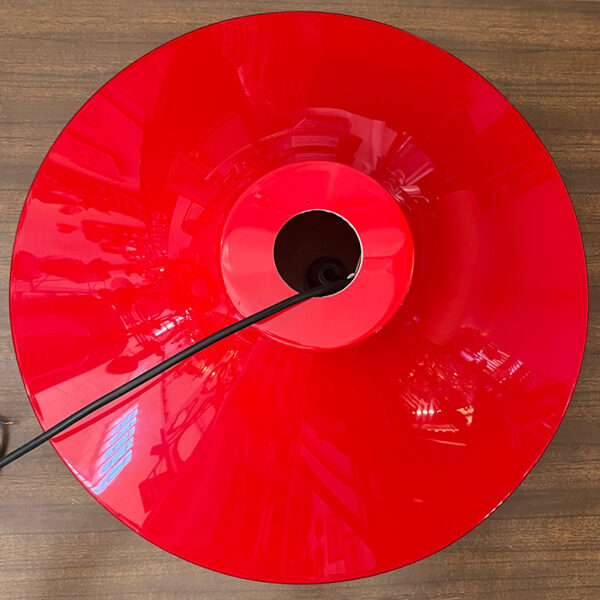 lampadario in plastica rosso vintage