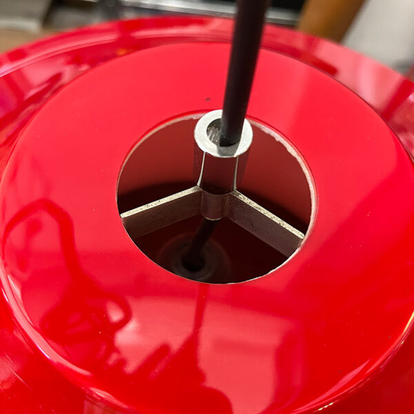 lampadario in plastica rosso vintage