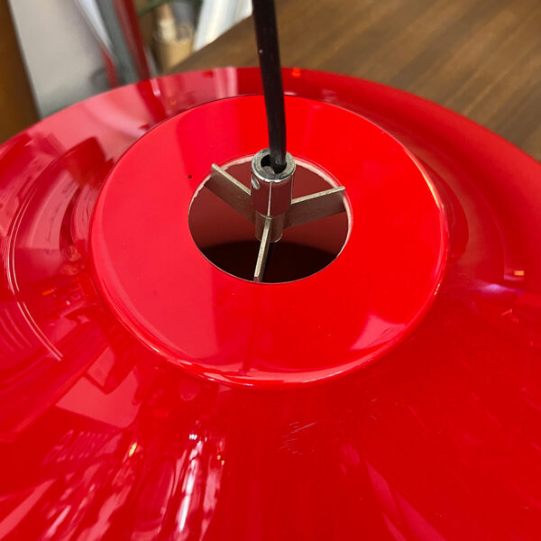 lampadario in plastica rosso vintage