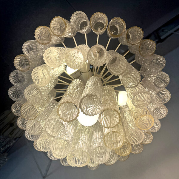 lampadario con cilindri vetro di Murano vintage