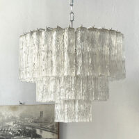 lampadario con cilindri vetro di Murano vintage