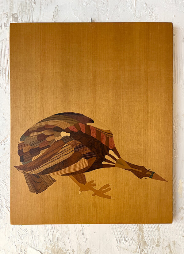 pannello legno intarsiato vintage