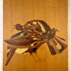 pannello legno intarsiato vintage
