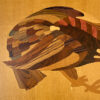 pannello legno intarsiato vintage