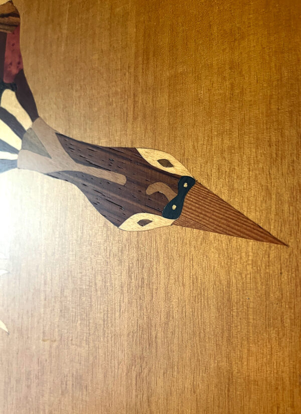 pannello legno intarsiato vintage