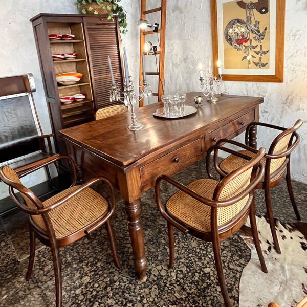 sedia in legno curvato set di 4 vintage