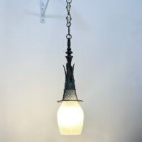 lampadario olandese anni 40 vintage bronzo e vetro