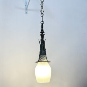 lampadario olandese anni 40 vintage bronzo e vetro