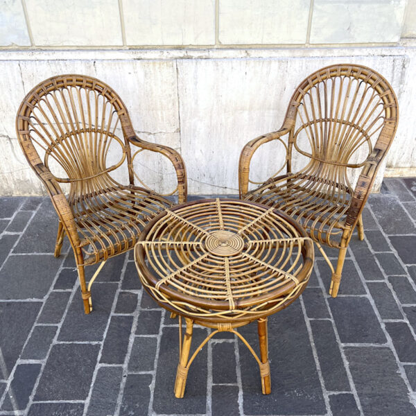 salotto in bamboo vintage