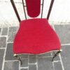 sedia ottone e velluto rosso vintage