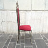 sedia ottone e velluto rosso vintage