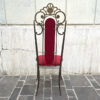 sedia ottone e velluto rosso vintage