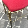 sedia ottone e velluto rosso vintage