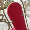 sedia ottone e velluto rosso vintage