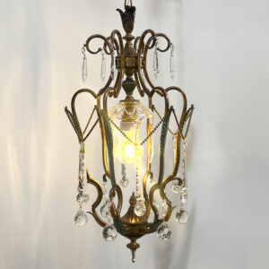 chandelier a cestino anni '50 Bobeche restauro lampadari